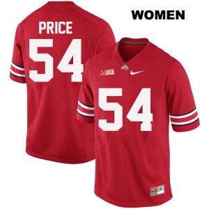 Women's NCAA Ohio State Buckeyes Billy Price #54 College Stitched Authentic Nike Red Football Jersey KW20Y80GO